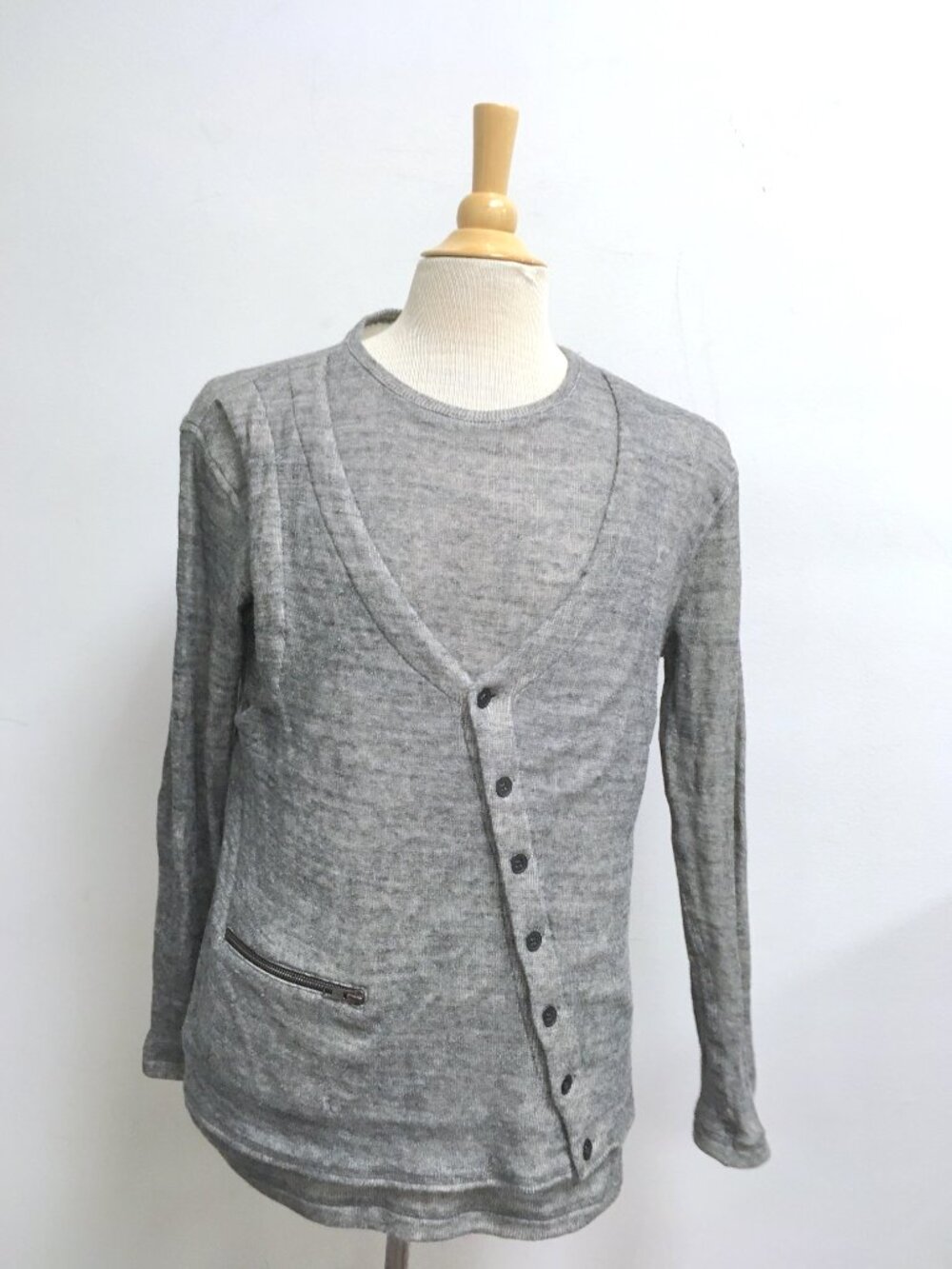 Yigal Azrouel sweater top gray heather made in USA S